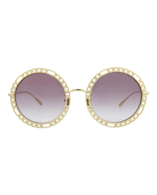 Round/Oval-Frame Metal Sunglasses