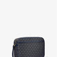 Jet Set Large Signature Logo Print Woven Crossbody Bag