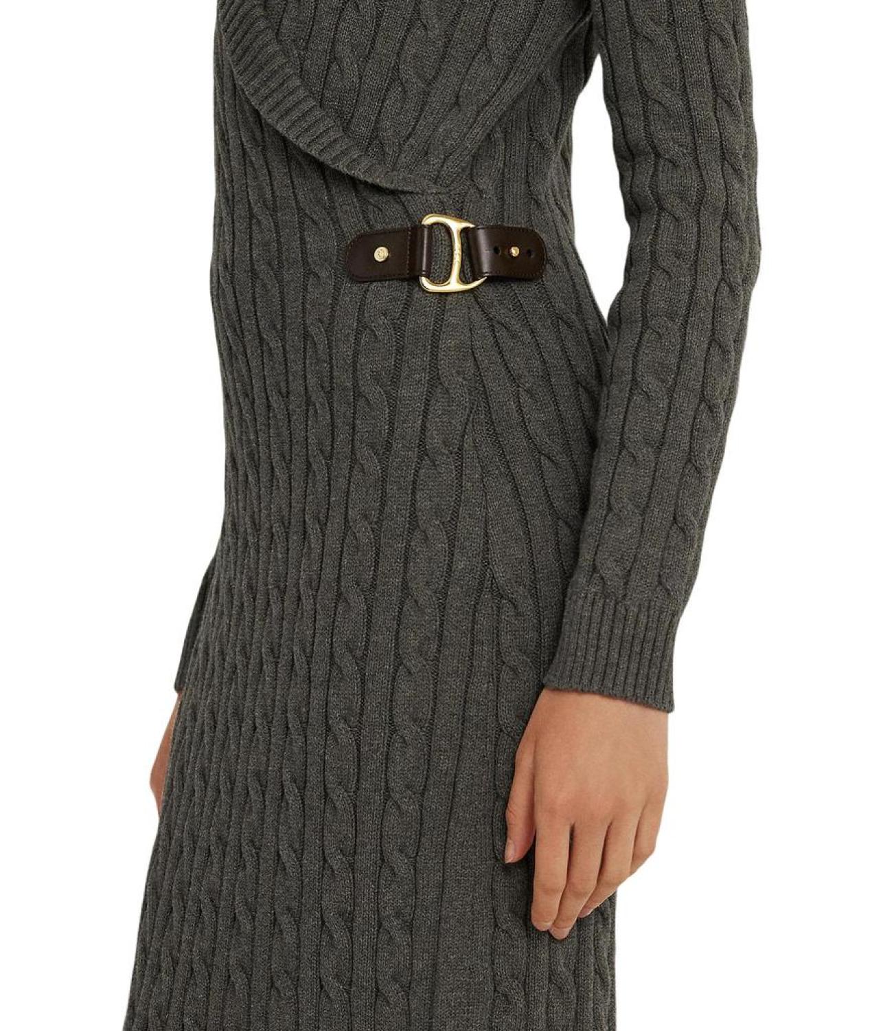 激安価格！Ralph Lauren Cable-Knit Buckle-Trim Sweater Dress Cable-Knit Buckle-Trim Sweater Dress