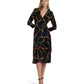 Belting-Print Surplice Jersey Dress