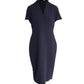 Max Mara Workwear Shift Dress in Blue Virgin Wool