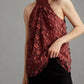 Floral Halter Top In Red