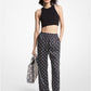 Empire Logo Print Satin Pajama Pants
