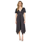 Women's Flutter-Sleeve Handkerchief-Hem Dress