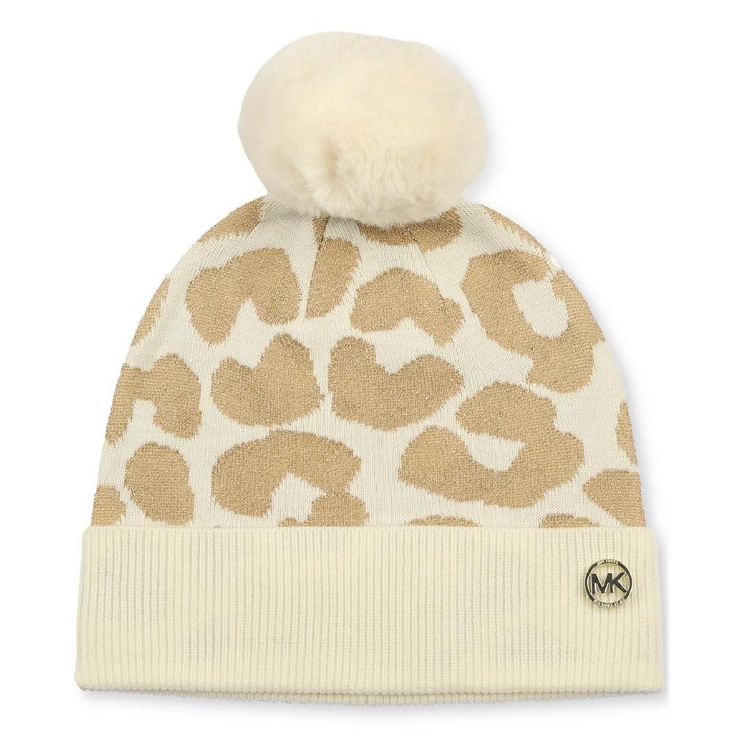 Women's Metallic Leopard-Print Beanie