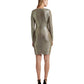 Metallic Knit Surplice Cocktail Dress