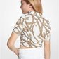 Chain-Link Logo Print Woven Blouse