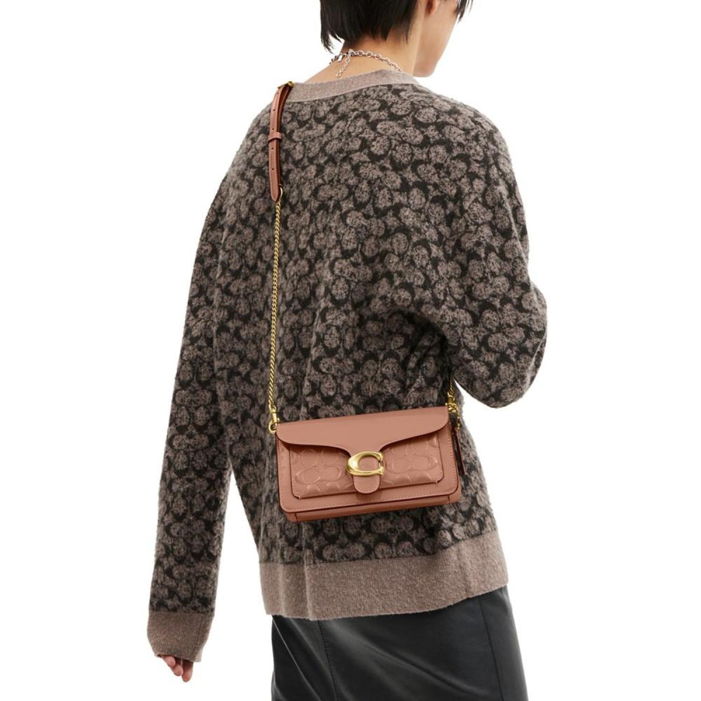 Tabby Chain Leather Clutch