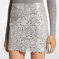 Floral Metallic Suede Mini Skirt
