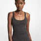 Metallic Ribbed Stretch Viscose Tank Top