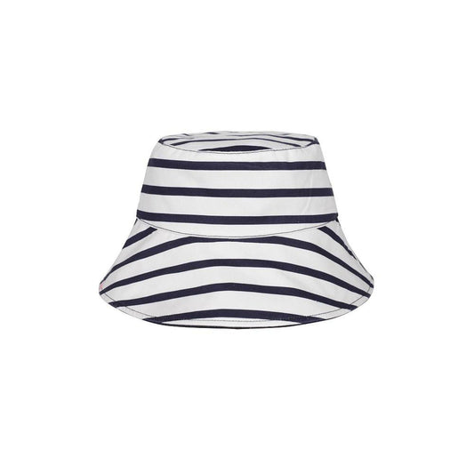 Women's Breton Stripe Long Brim Rev Bucket Hat
