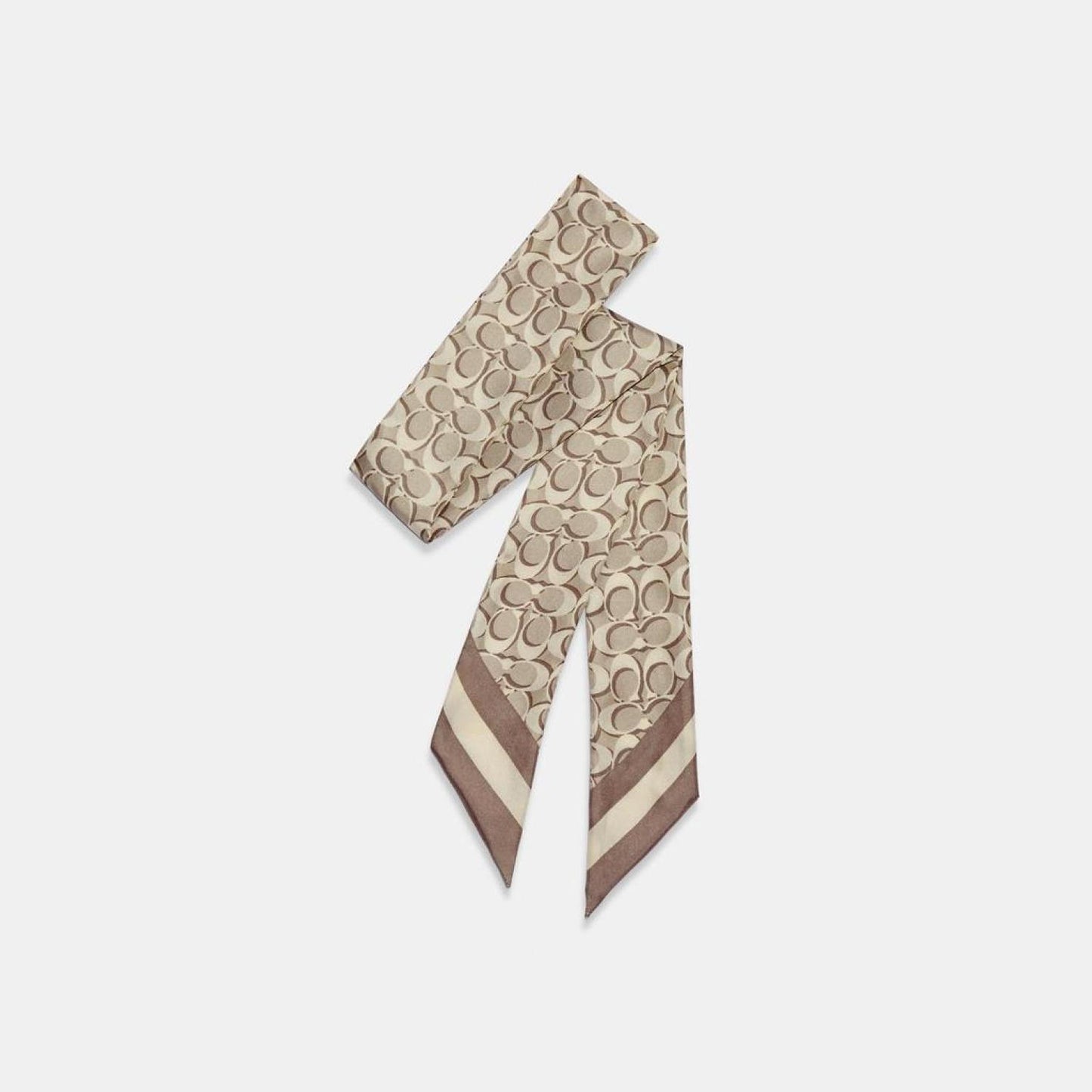 Coach Outlet Signature Print Silk Skinny Scarf