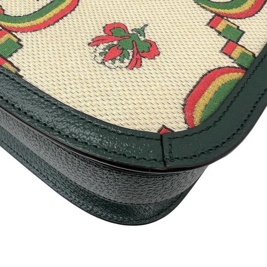Gucci Horsebit  Canvas Shoulder Bag (Pre-Owned)