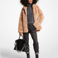 Quilted Faux Fur Hooded Coat