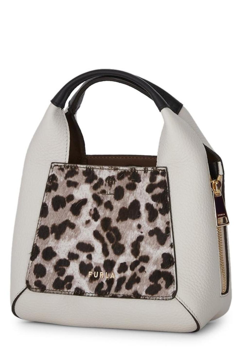 Furla Logo Palque Leopard Printed Tote Bag