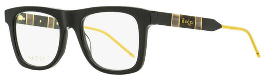 Gucci Men's Rectangular Eyeglasses GG0604O 001 Black/Gold 53mm