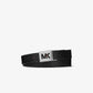 Reversible Logo Embossed Faux Leather Belt