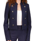 Womens Cropped Business Open-Front Blazer
