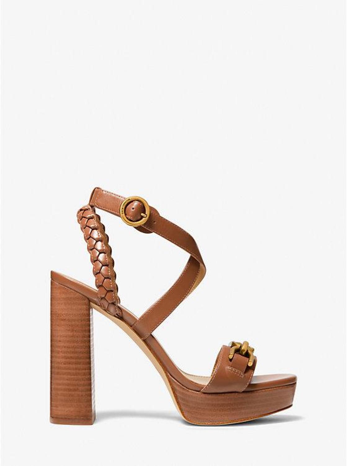 Kailey Embellished Leather Platform Sandal