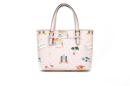Michael Kors Jet Set Beach Powder Blush PVC XS Carryall Top Zip Tote Women's Handbag
