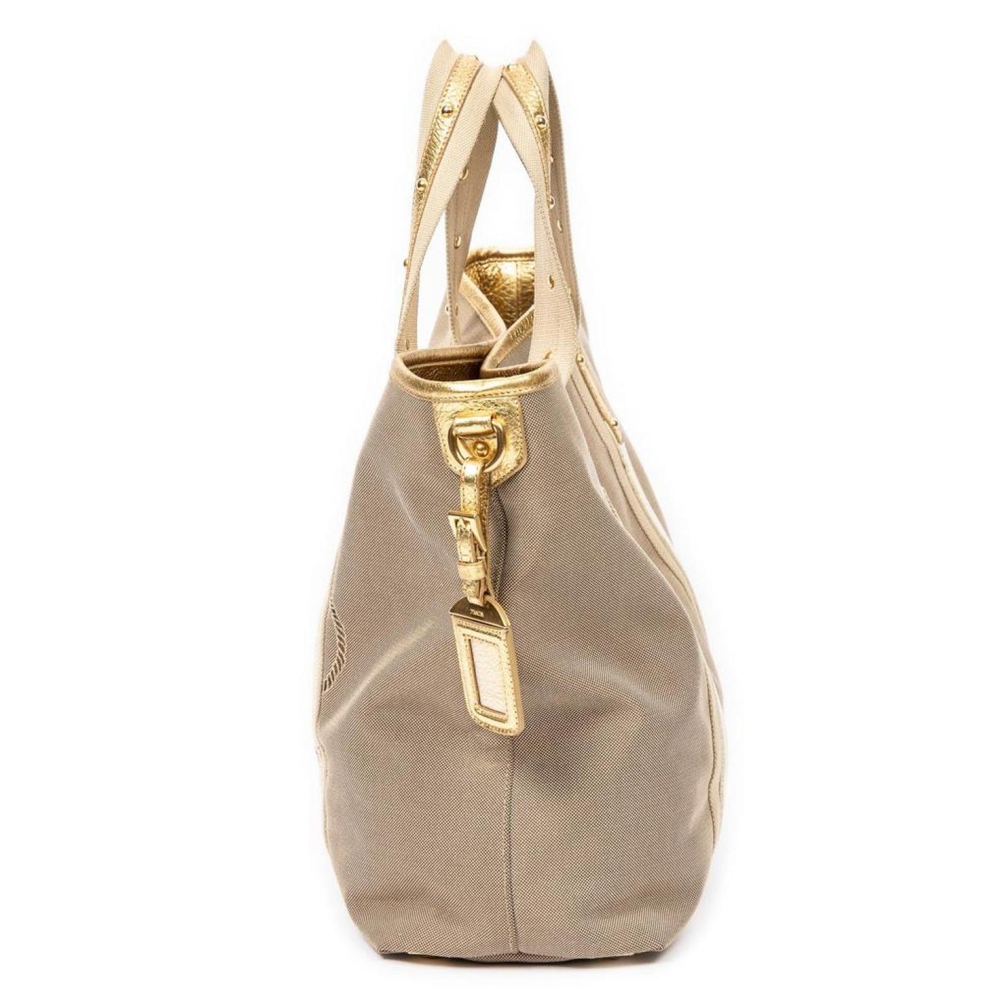 Studded Handle Jacquard Open Tote