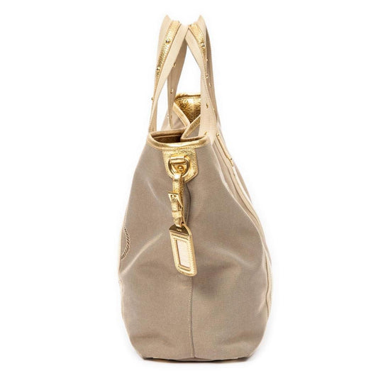 Studded Handle Jacquard Open Tote
