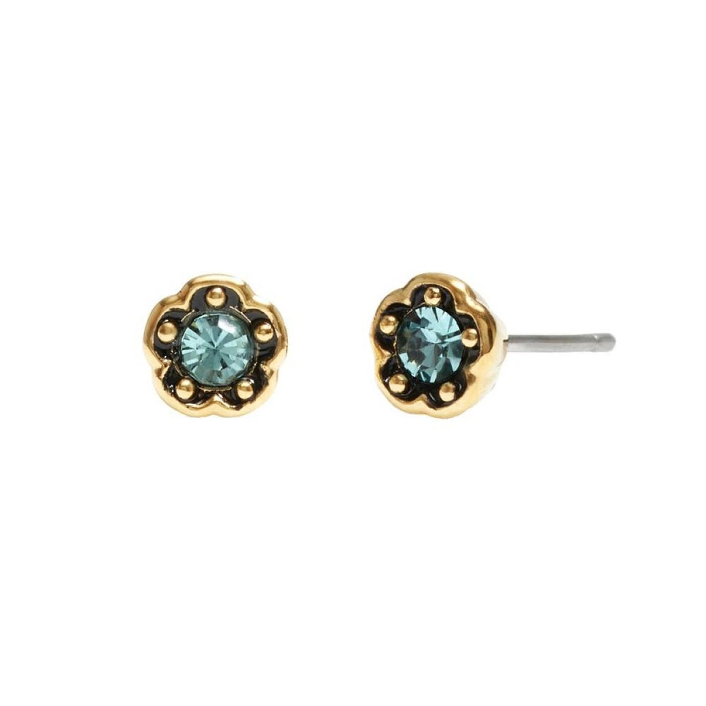 Faux Stone Signature Tea Rose Gem Stud Earrings