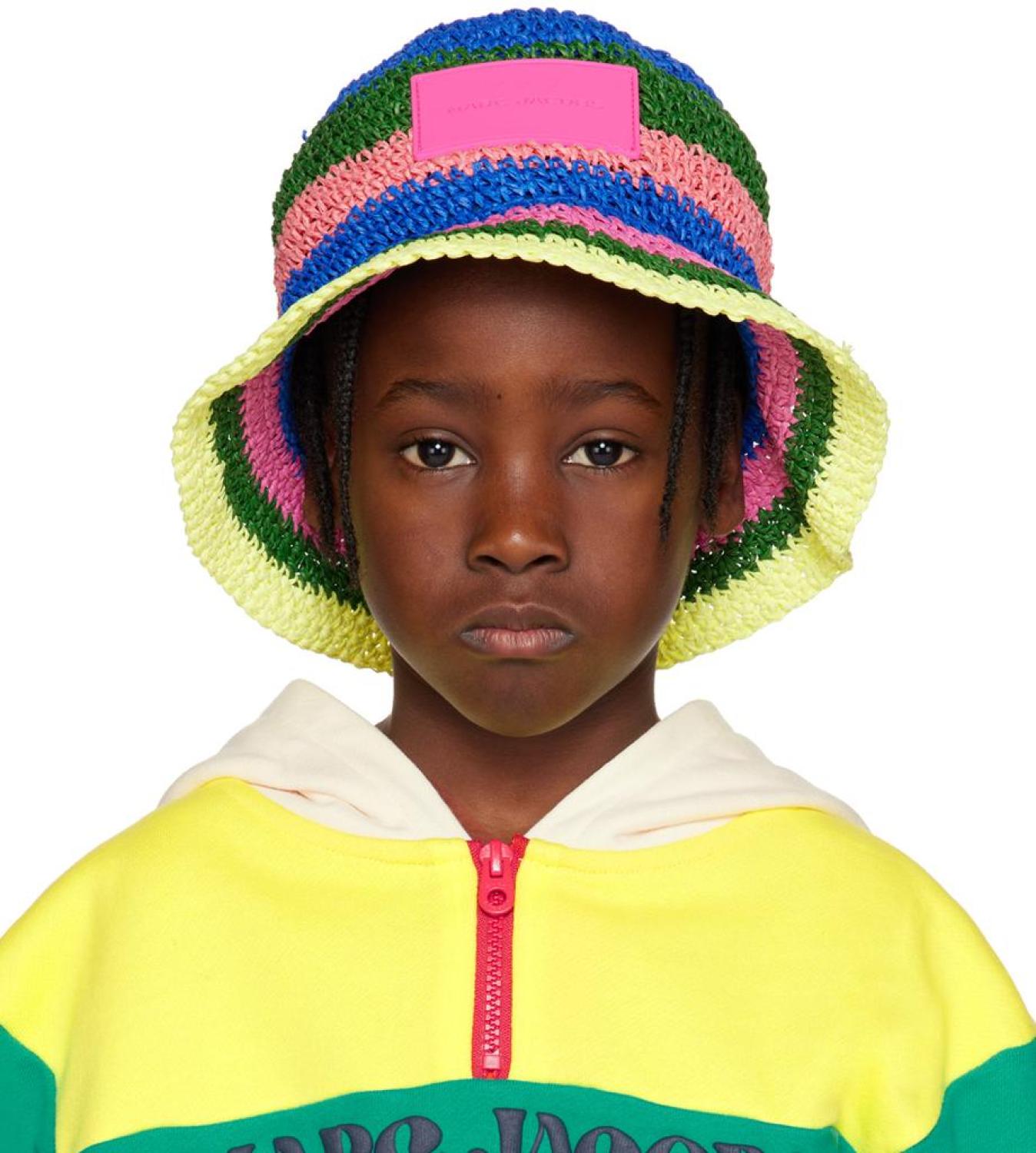 Kids Multicolor Striped Bucket Hat