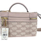 Michael Kors Jet Set Medium Powder Blush Jacquard Canvas Zip Trunk Crossbody Women's Bag