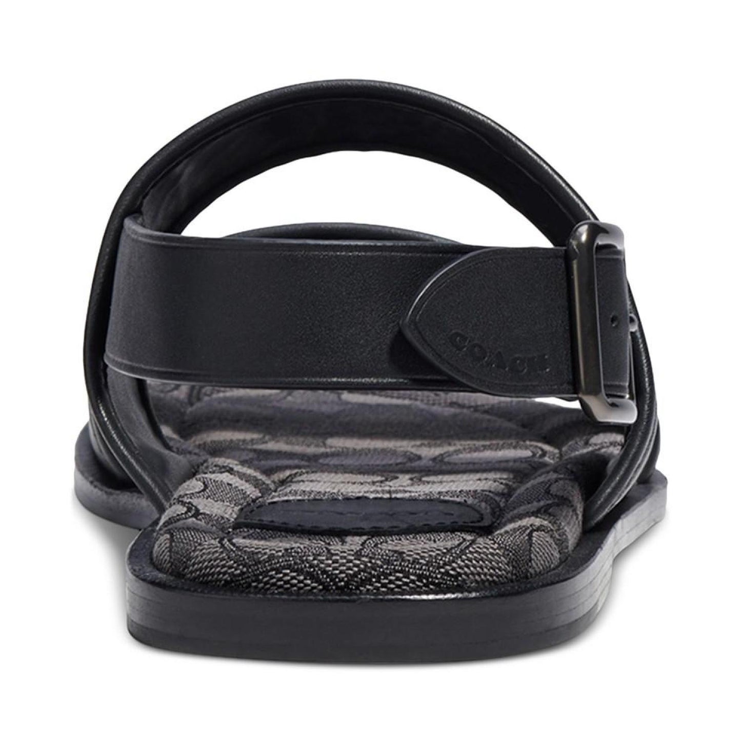 Men's Leather Two-Strap Sandal with Signature Jacquard Footbed