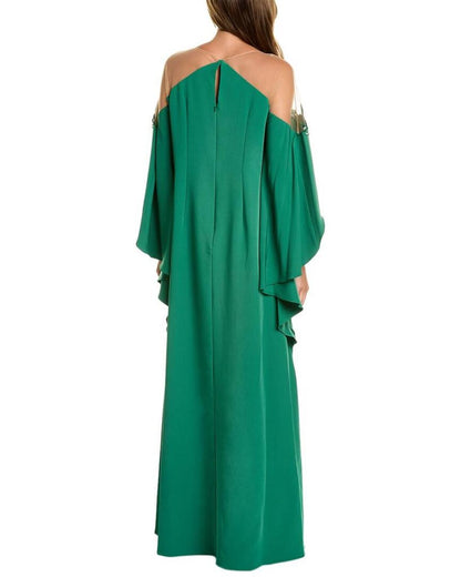 Marchesa Notte Illusion Neckline Gown