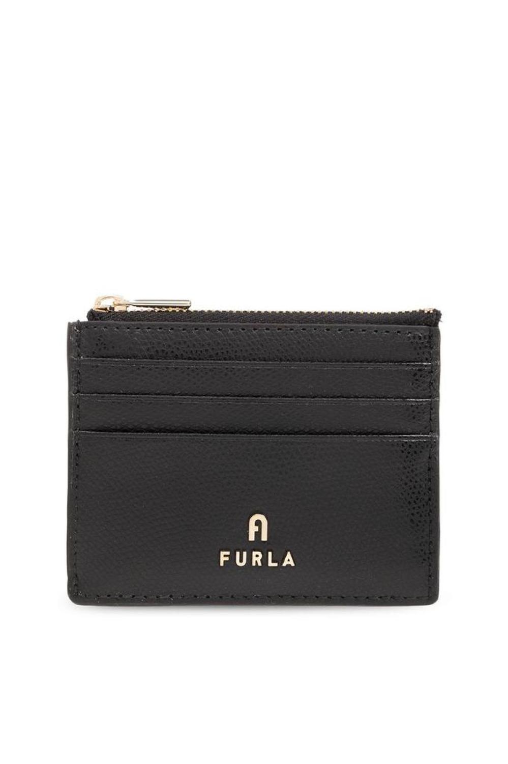 Furla Logo Plaque Zip-Up Card Holder