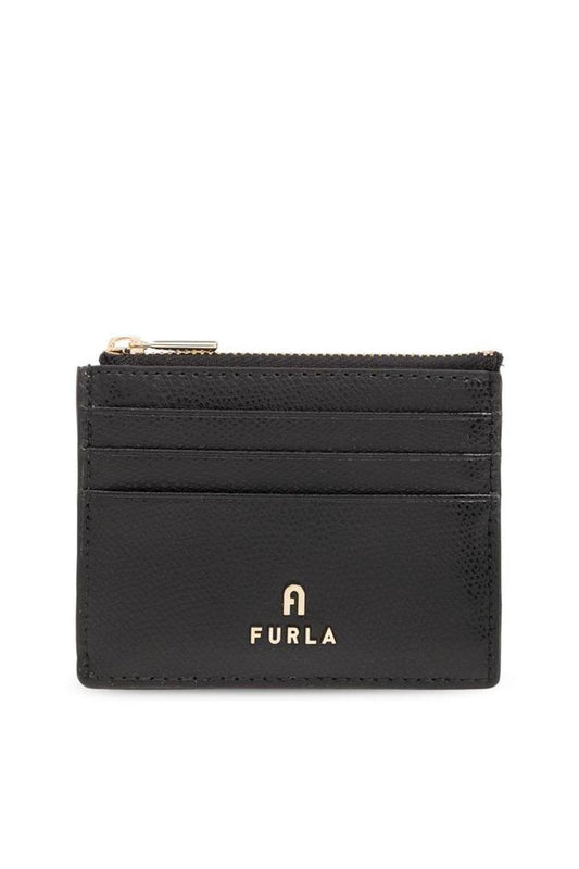 Furla Logo Plaque Zip-Up Card Holder