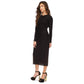 Women's Solid-Color Ruched Midi Dress