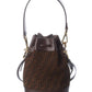 FENDI Mon Tresor Mini Suede & Leather Bucket Bag