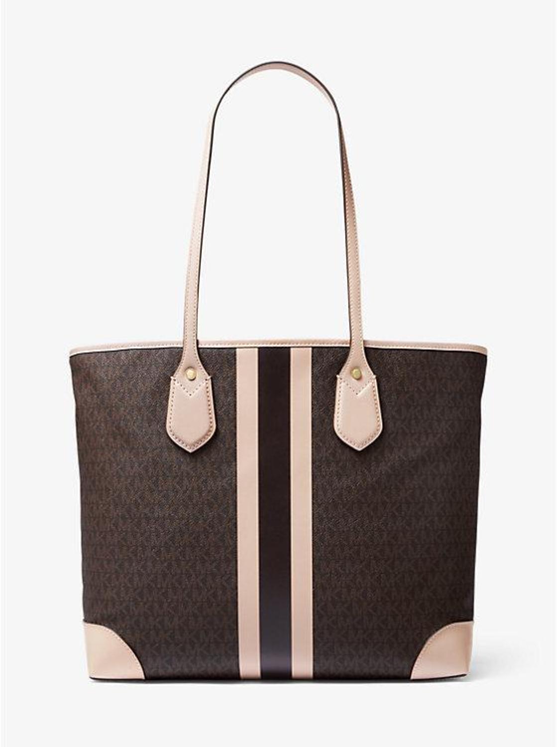 Eva Large Logo Stripe Tote Bag