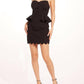 Strapless Peplum Dress In Black