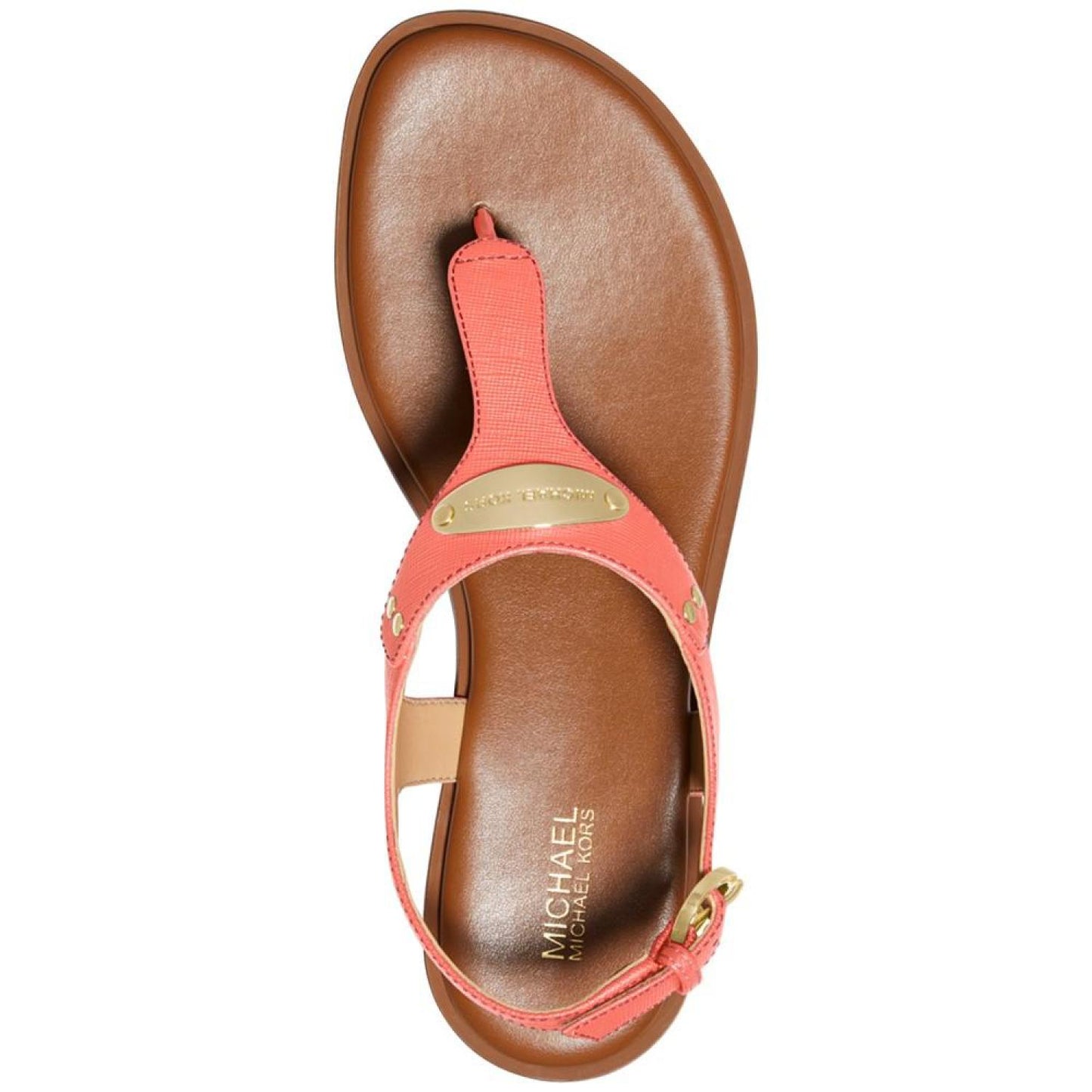 Women's MK Plate Flat Thong Sandals