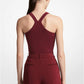 Ribbed Stretch Viscose Racerback Bodysuit