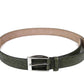 Gucci Men's Crocodile Classic Square Buckle Belt