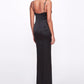 Sleeveless Beaded Stretch Charmeuse Column Gown