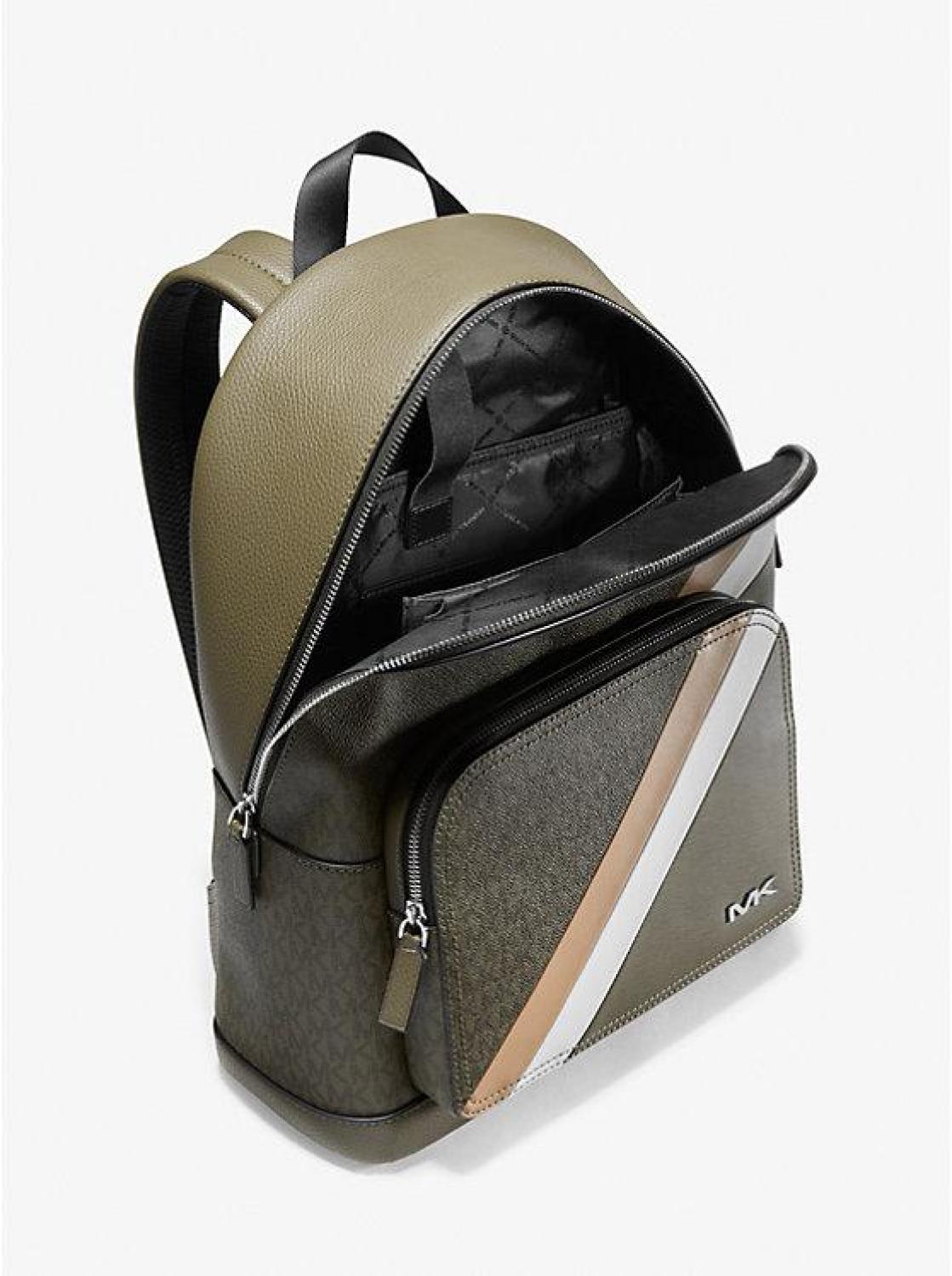 cooper backpack leather Michael Kors - Cooper Logo Stripe and Faux Leather Backpack - 37F3COLB2U