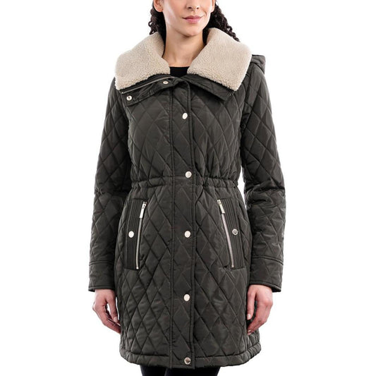Petite Hooded Fleece-Collar Quilted Anorak Coat, Created for Macy's