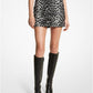 Leopard Wool Melton Skirt