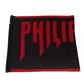 Philipp Plein Elegant Red Fringed Logo Scarf
