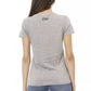 Trussardi Action Chic Gray Round Neck Cotton Tee with Print