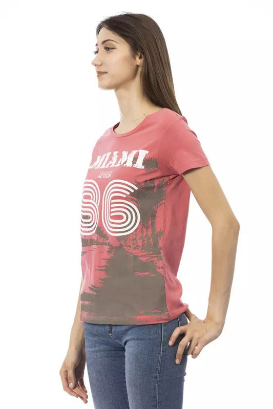 Trussardi Action Chic Pink Tee with Elegant Front Print