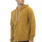 Alpha Studio Cotton Hooded Zip Sweatshirt in Brown