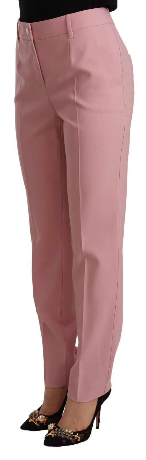 Dolce & Gabbana Elegant Pink High-Waisted Trousers