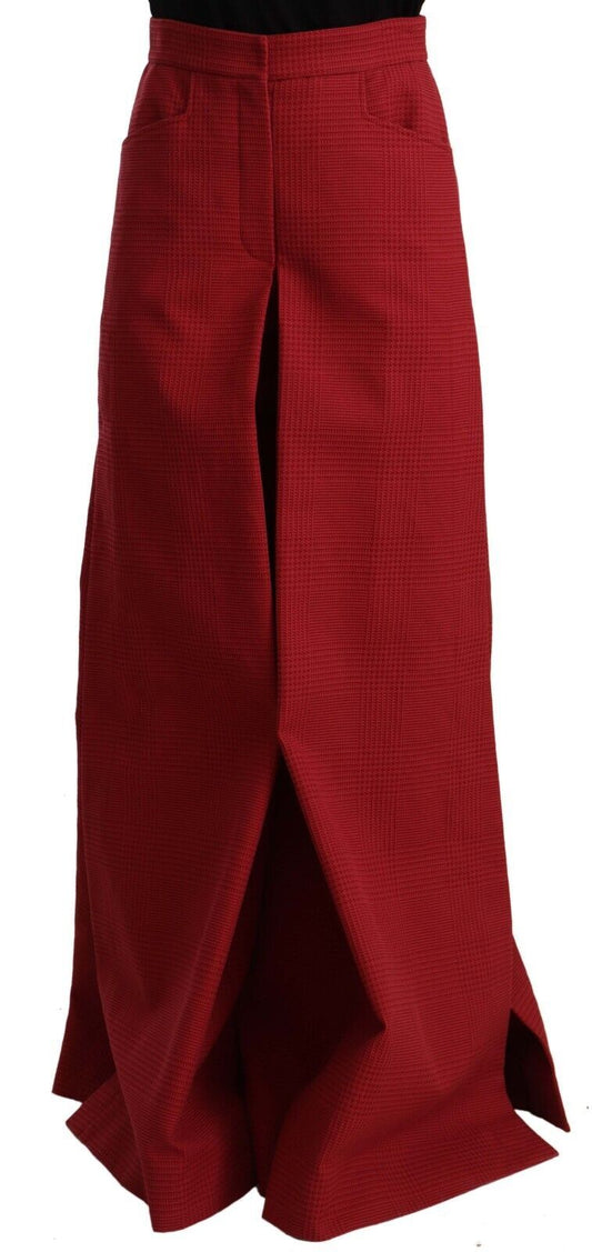Dolce & Gabbana Elegant High Waist Wide Leg Pants in Red